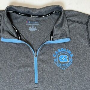 Champion UNC Tar Heels Quarter Zip Pullover Womens XL Gray Excellent Long Sleeve